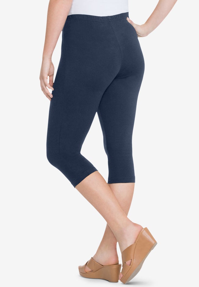 Plus Size Essential Stretch Capri Legging image number 3
