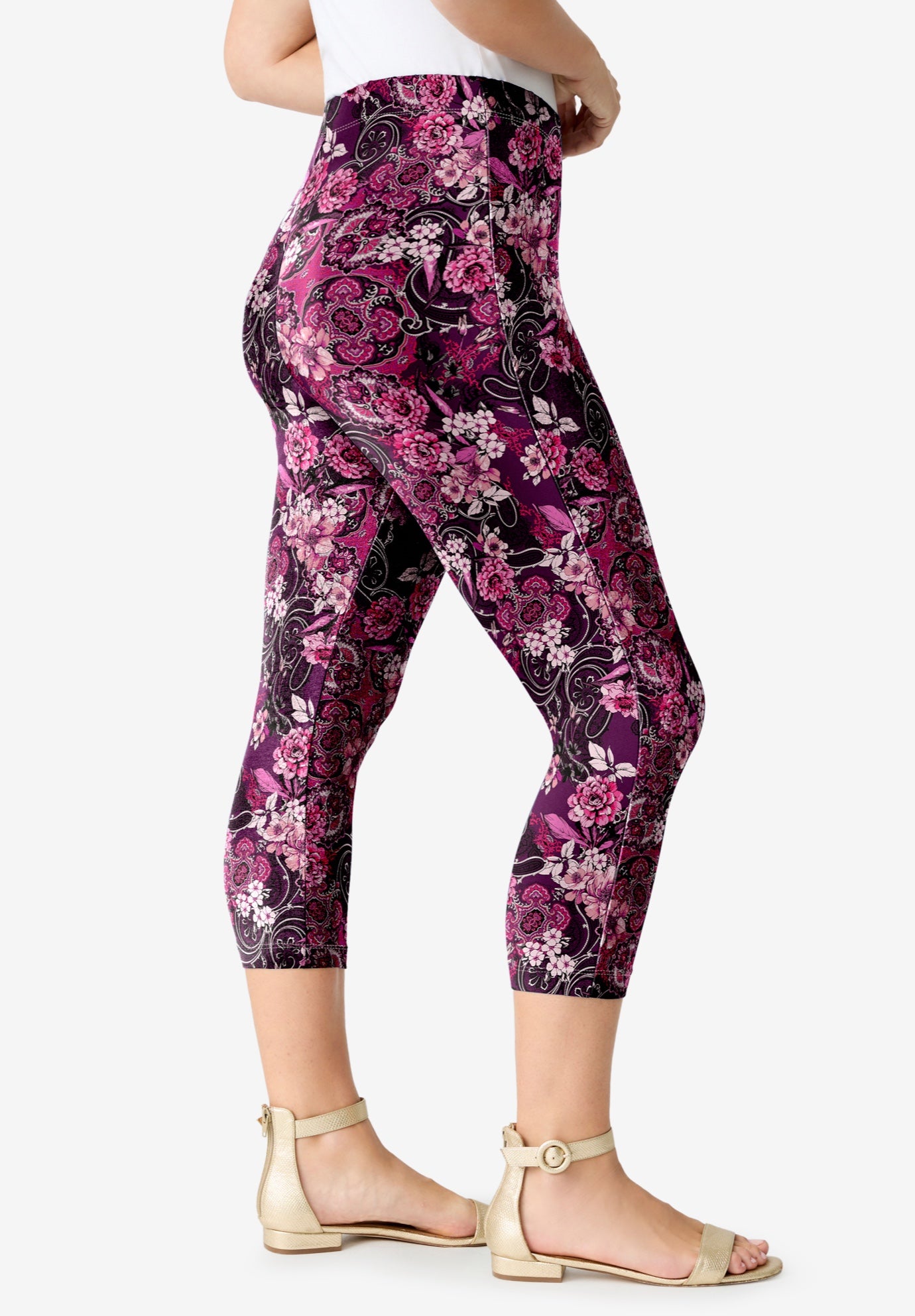 Plus Size Essential Stretch Capri Legging image number 2