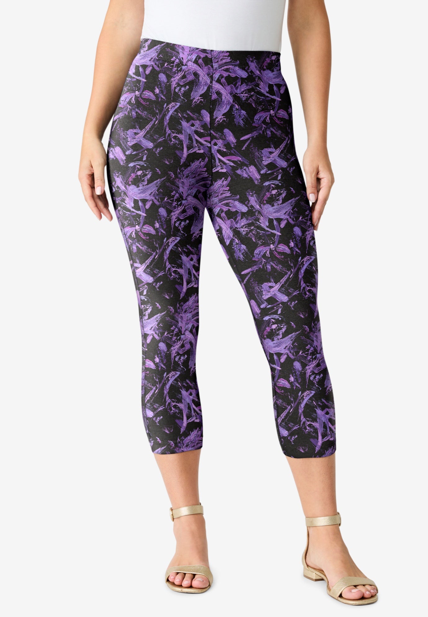 Plus Size Essential Stretch Capri Legging image number 0