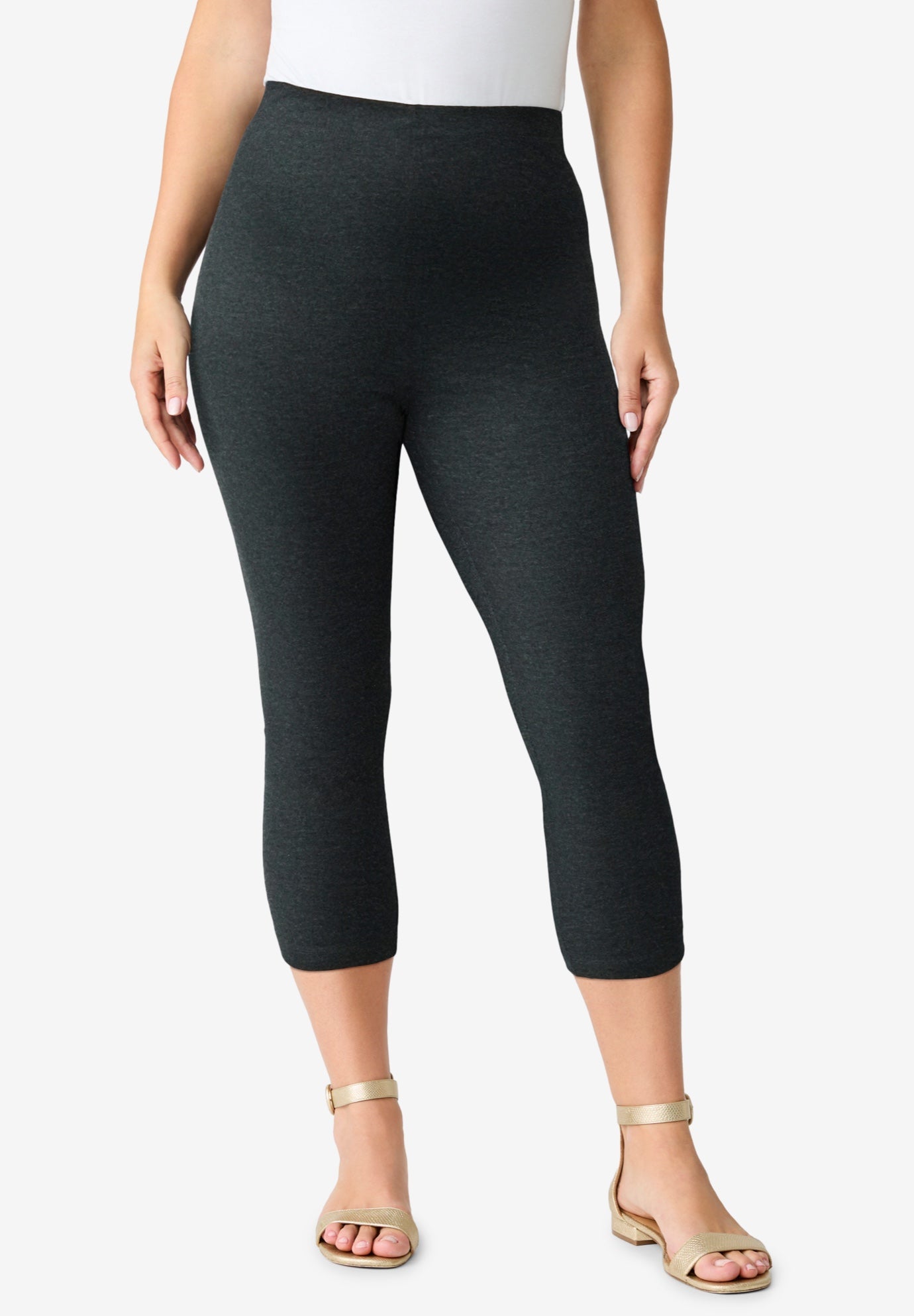 Plus Size Essential Stretch Capri Legging image number 0