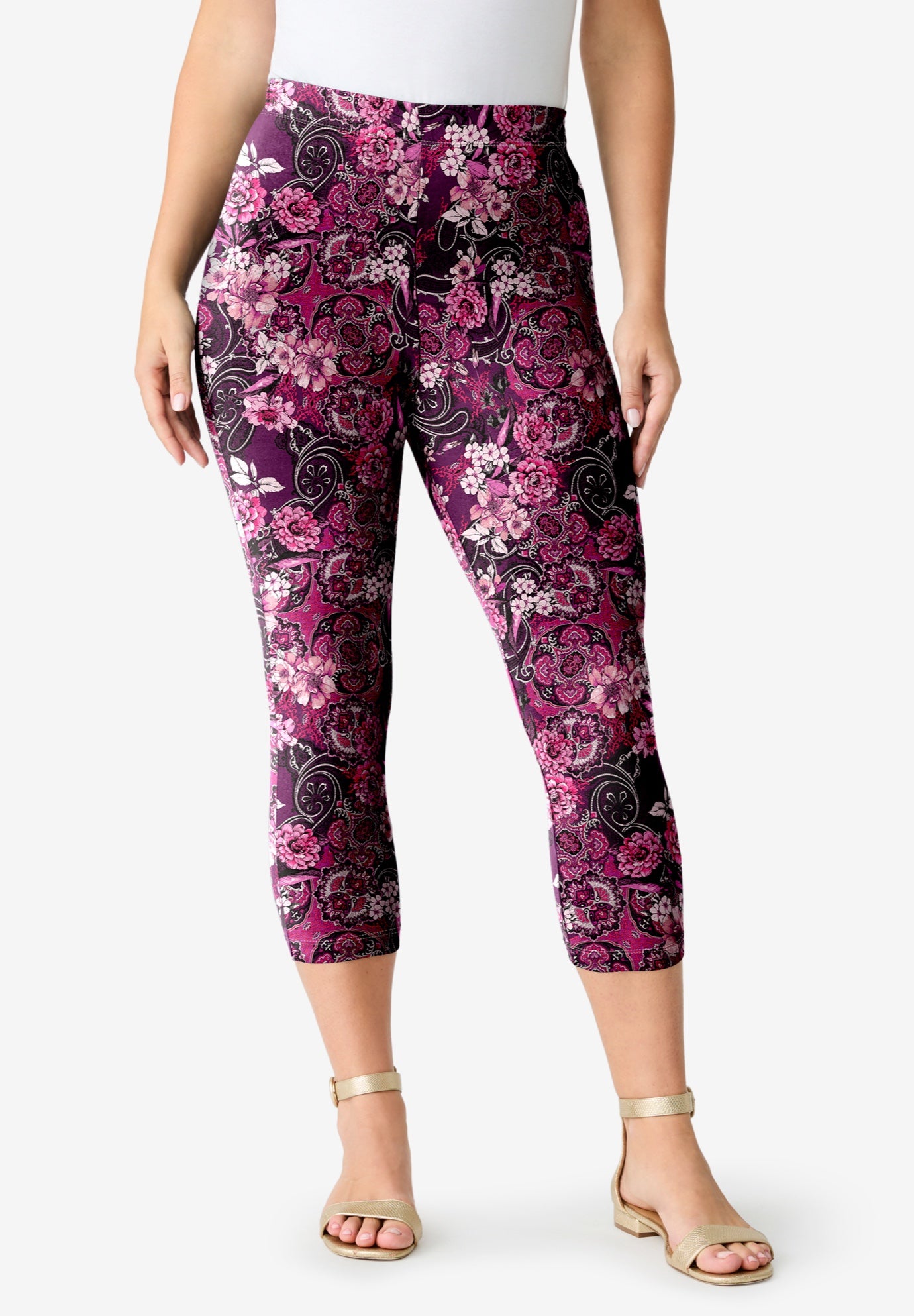 Plus Size Essential Stretch Capri Legging image number 0