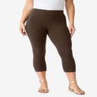 Plus Size Essential Stretch Capri Legging image number null