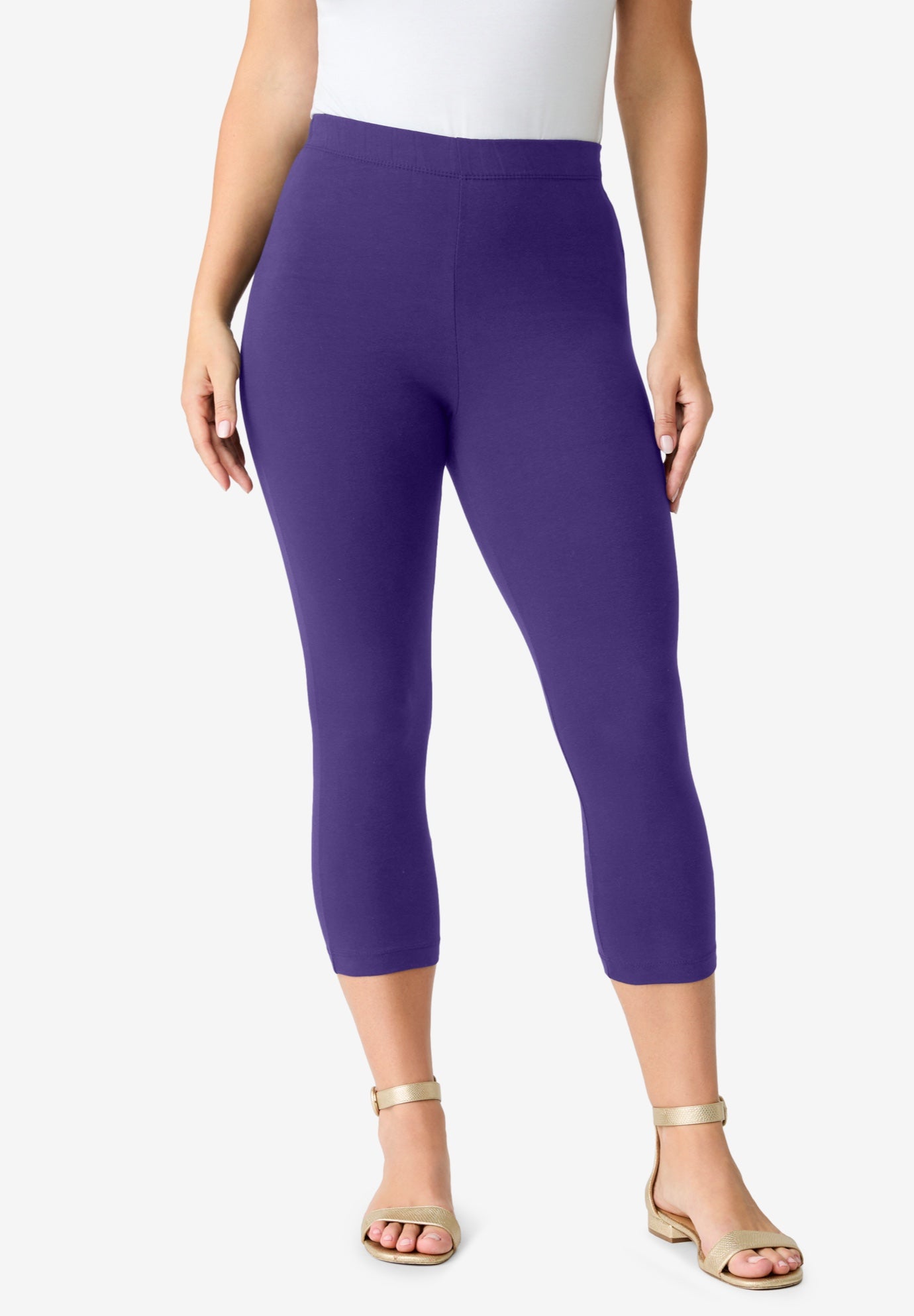 Plus Size Essential Stretch Capri Legging image number 0