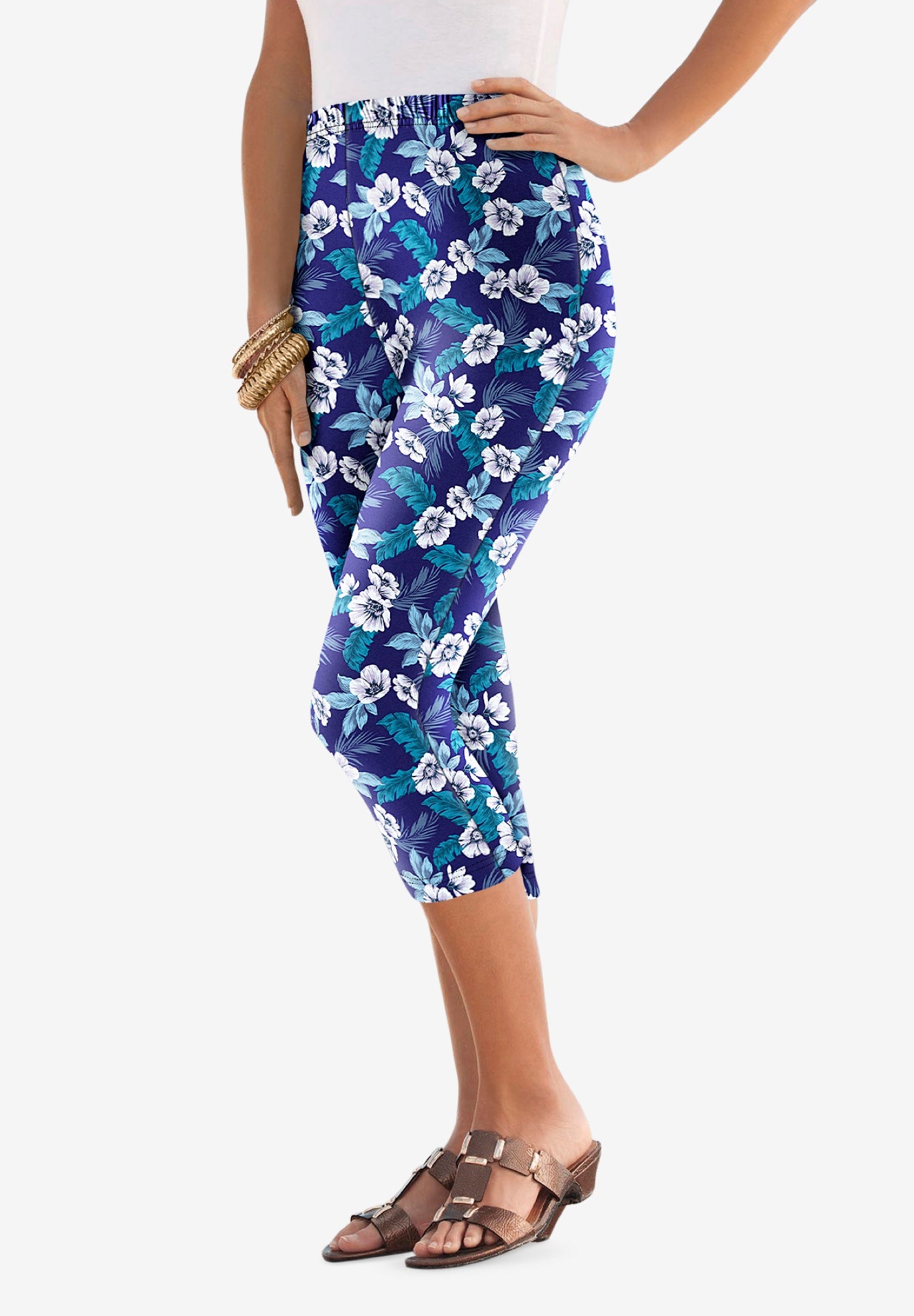 Plus Size Essential Stretch Capri Legging image number 0