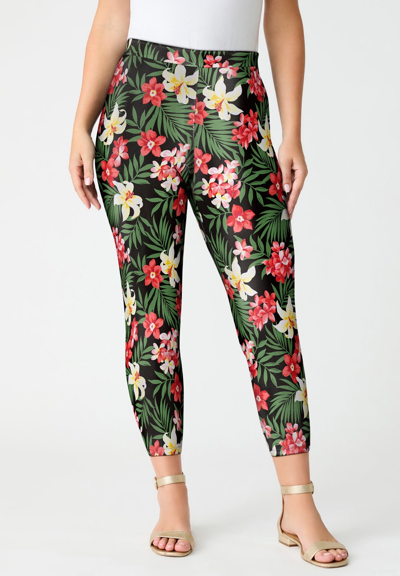 Plus Size Essential Stretch Capri Legging image number 0