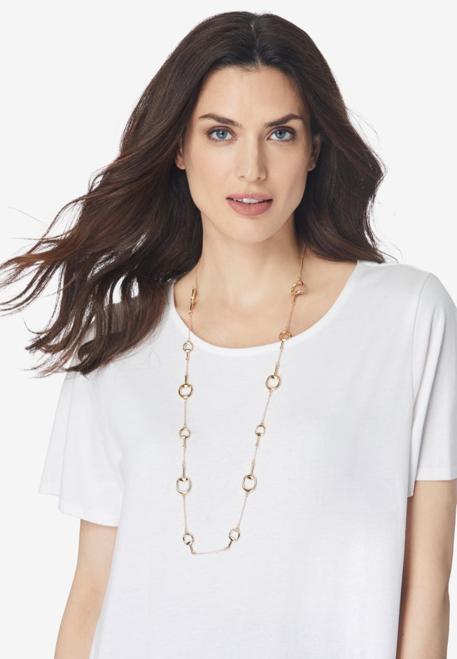 Long Horsebit Necklace image number null