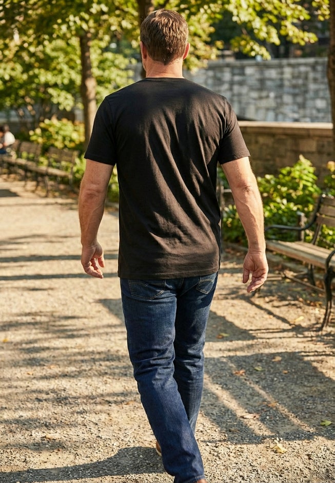 Shrink-Less&trade; Lightweight Longer-Length Crewneck Pocket T-Shirt image number 3