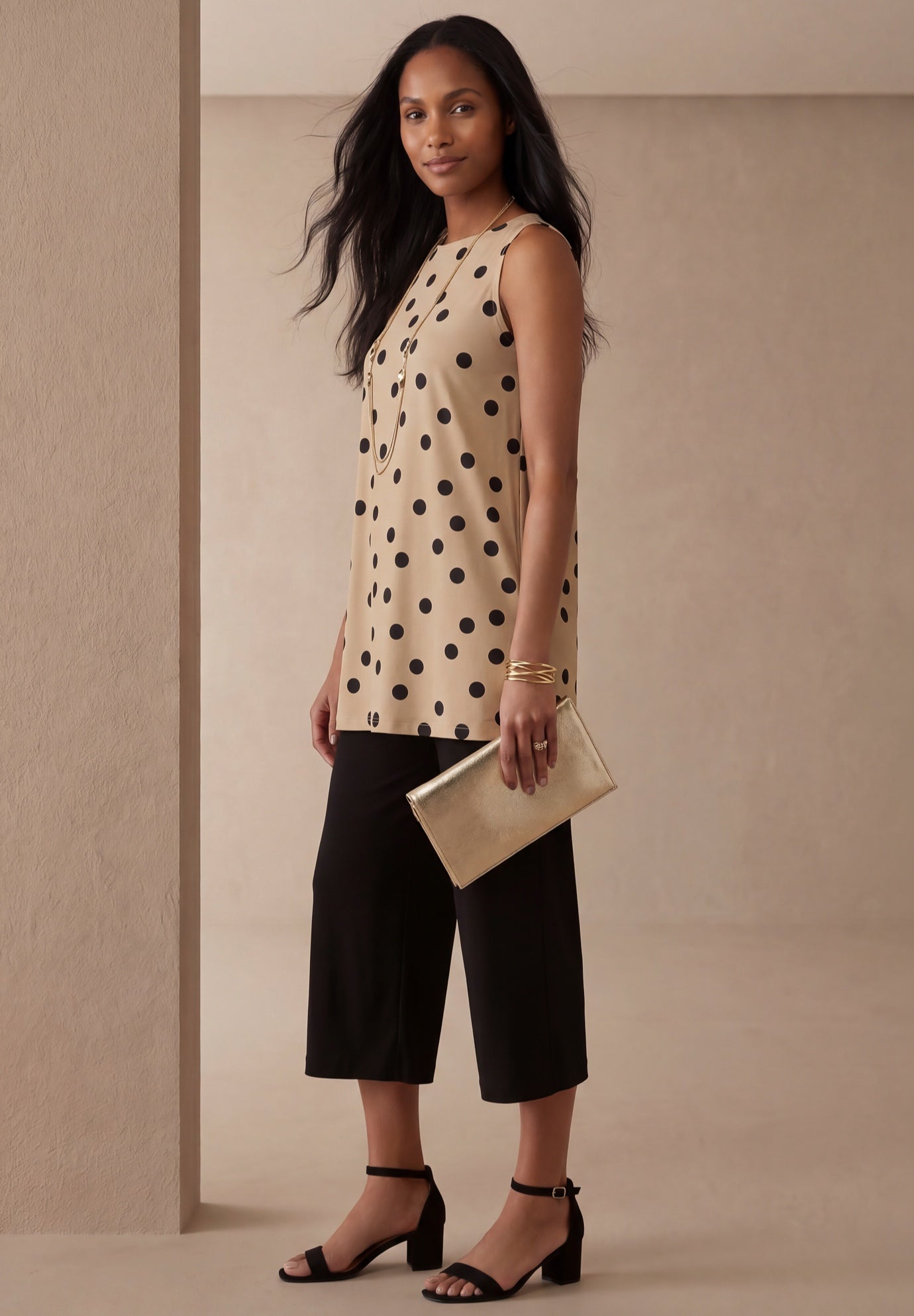 Stretch Knit Tunic Tank image number 2