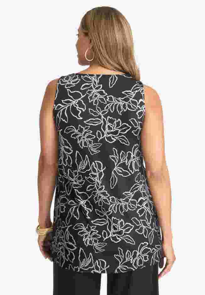 Stretch Knit Tunic Tank image number 2