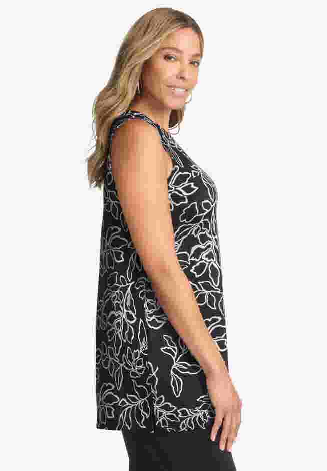 Stretch Knit Tunic Tank image number 1