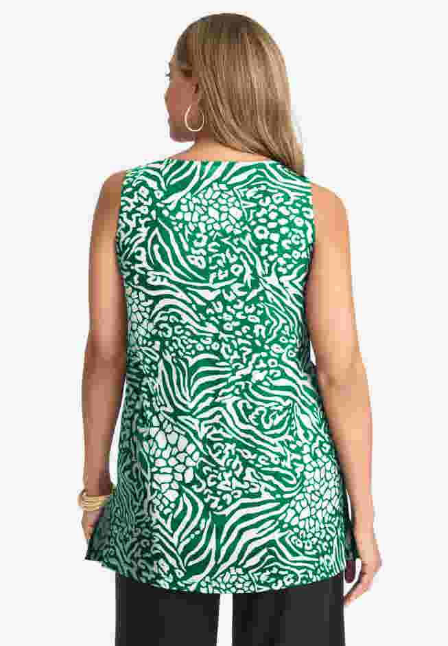 Stretch Knit Tunic Tank image number 2