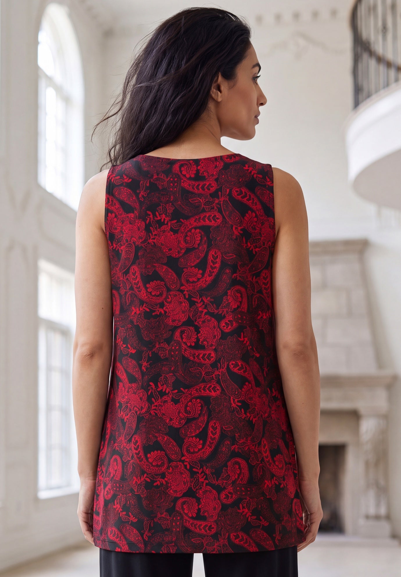 Stretch Knit Tunic Tank image number 1