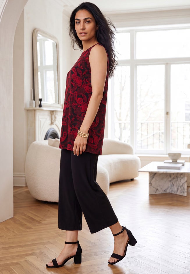 Stretch Knit Tunic Tank image number 2