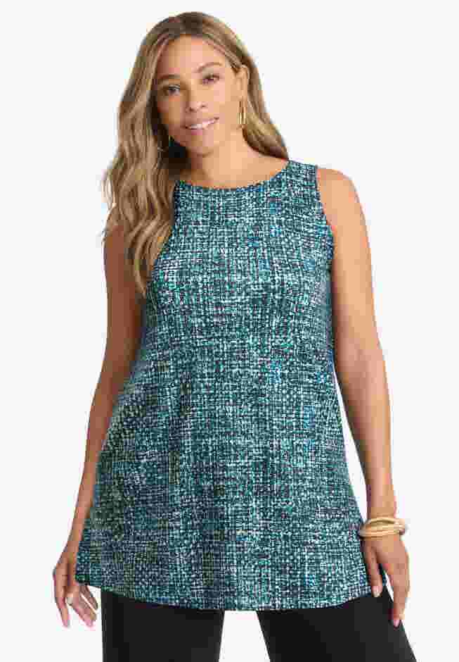 Stretch Knit Tunic Tank image number 0