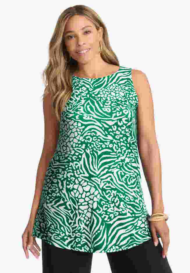 Stretch Knit Tunic Tank image number 0