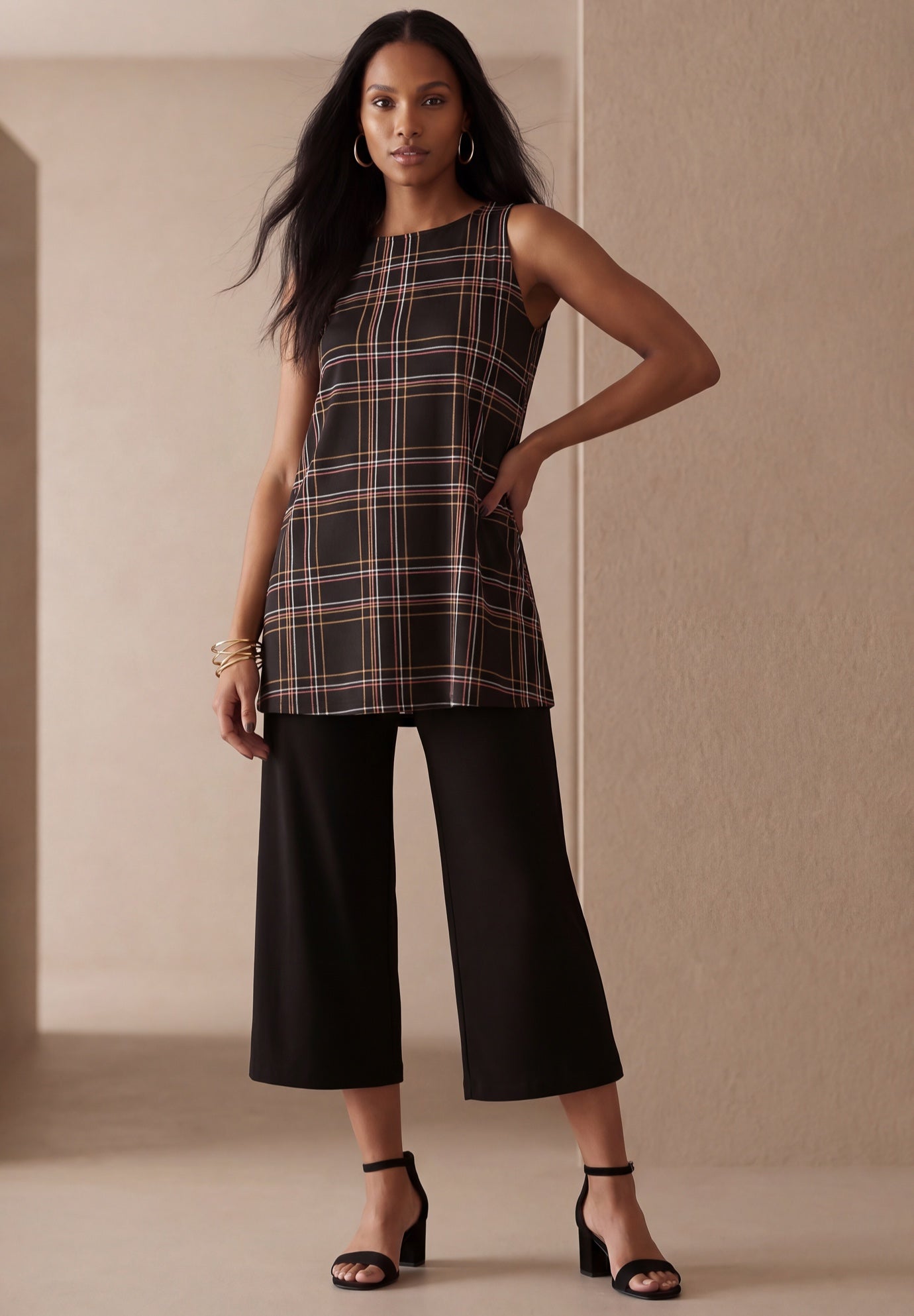 Stretch Knit Tunic Tank image number 0