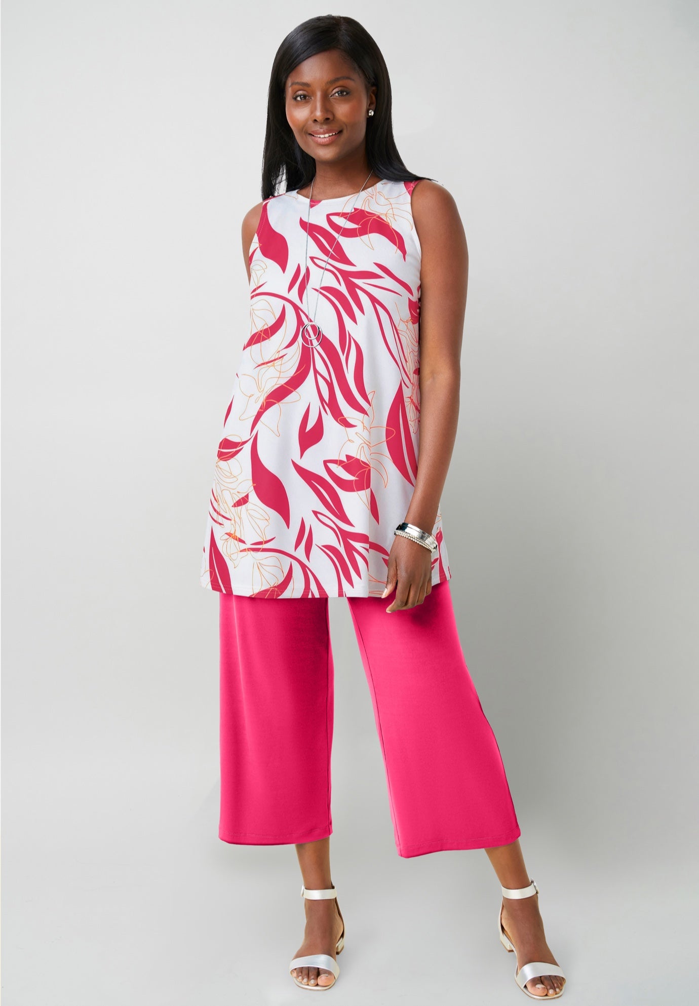 Stretch Knit Tunic Tank image number 0