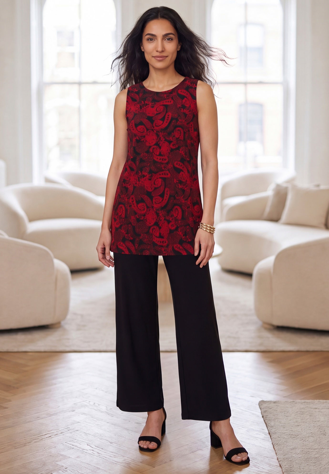 Stretch Knit Tunic Tank image number 0