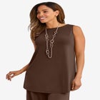 Stretch Knit Tunic Tank image number null