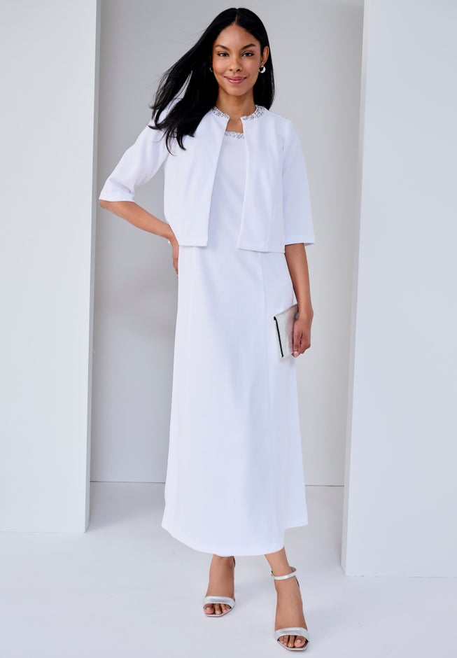 2-Piece Beaded Jacket Dress image number 0