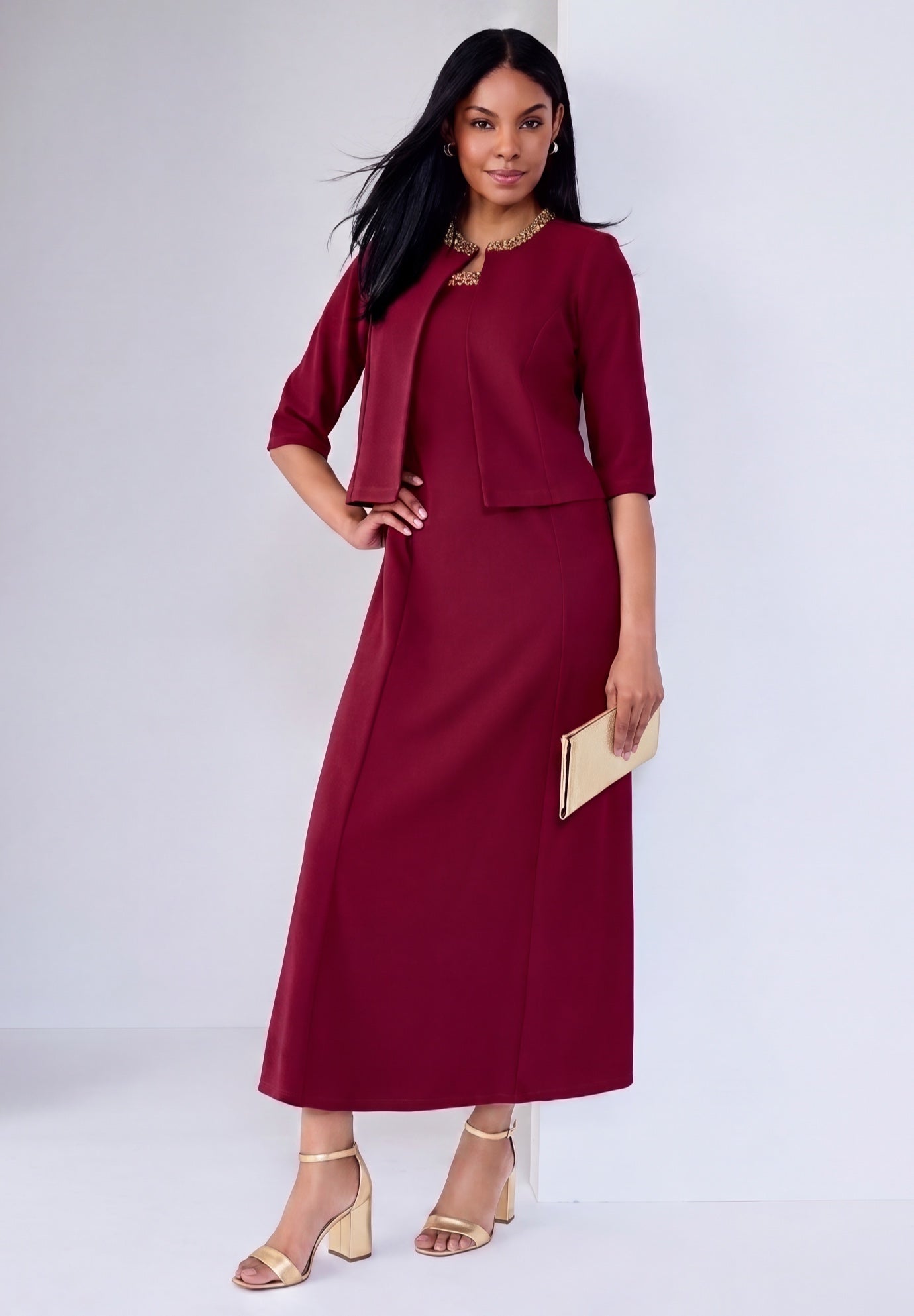 2-Piece Beaded Jacket Dress image number 0
