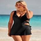 Asymmetrical Cut Out Swimdress image number null