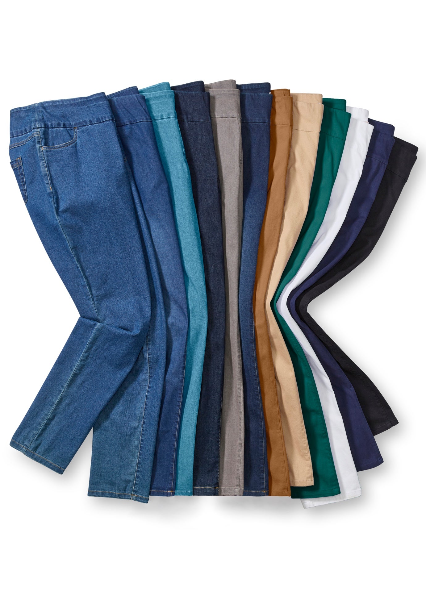 Flex-Fit Pull-On Bootcut Gap-Free Stretch Denim Jeans image number 4