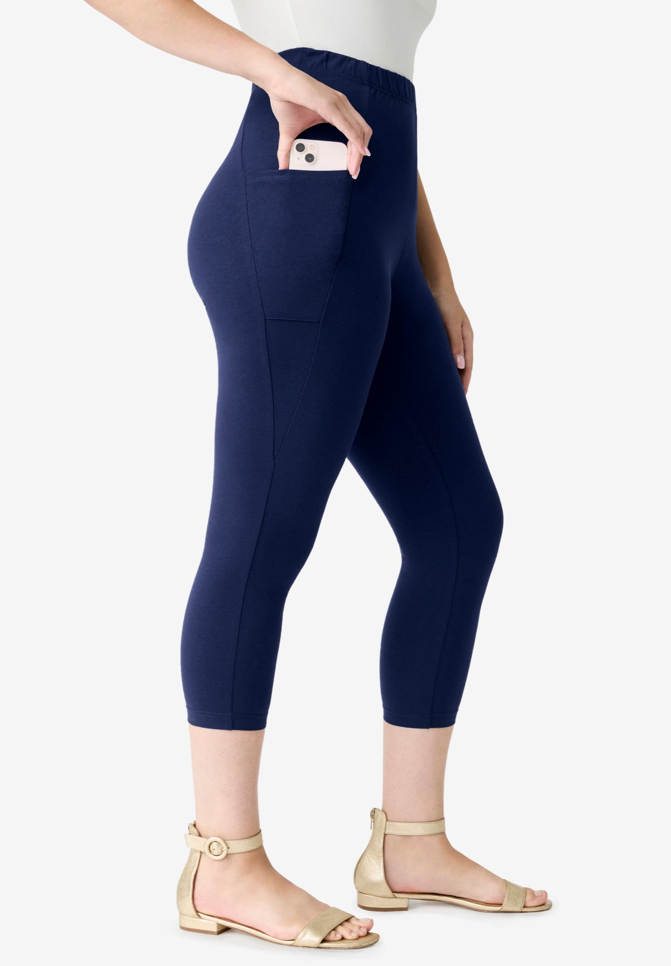Side-Pocket Essential Capri Legging image number 2