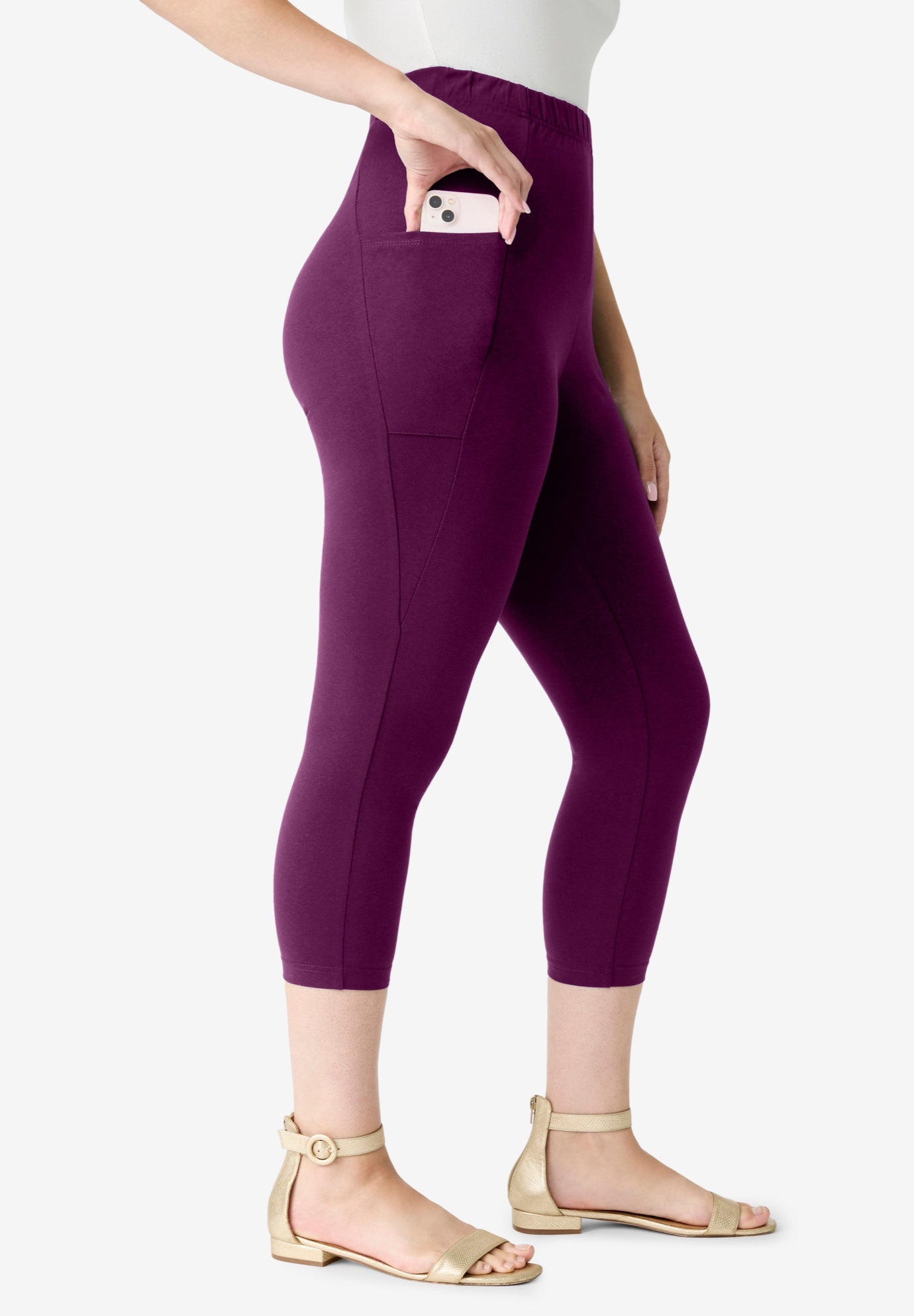 Side-Pocket Essential Capri Legging image number 2