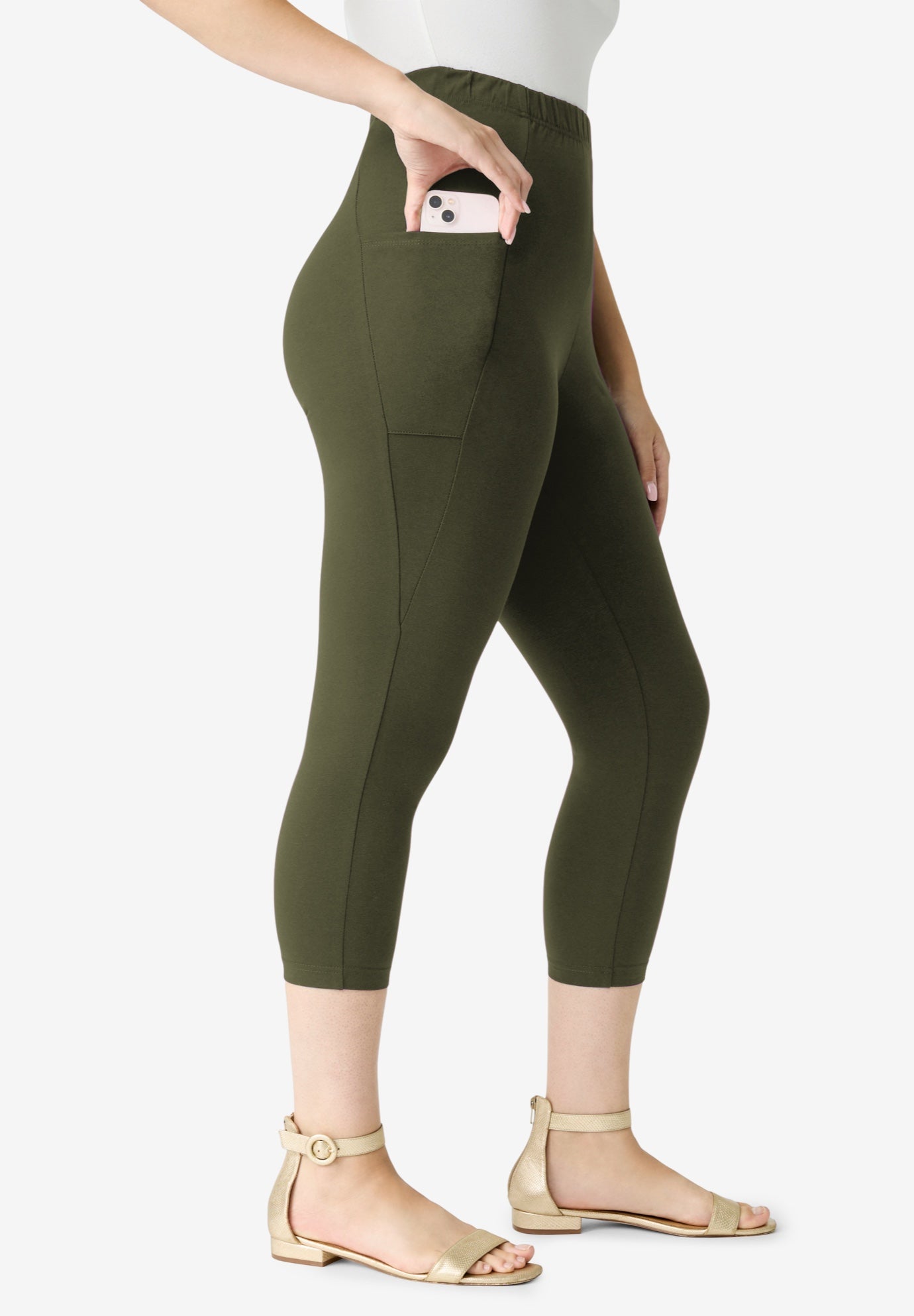 Side-Pocket Essential Capri Legging image number 2