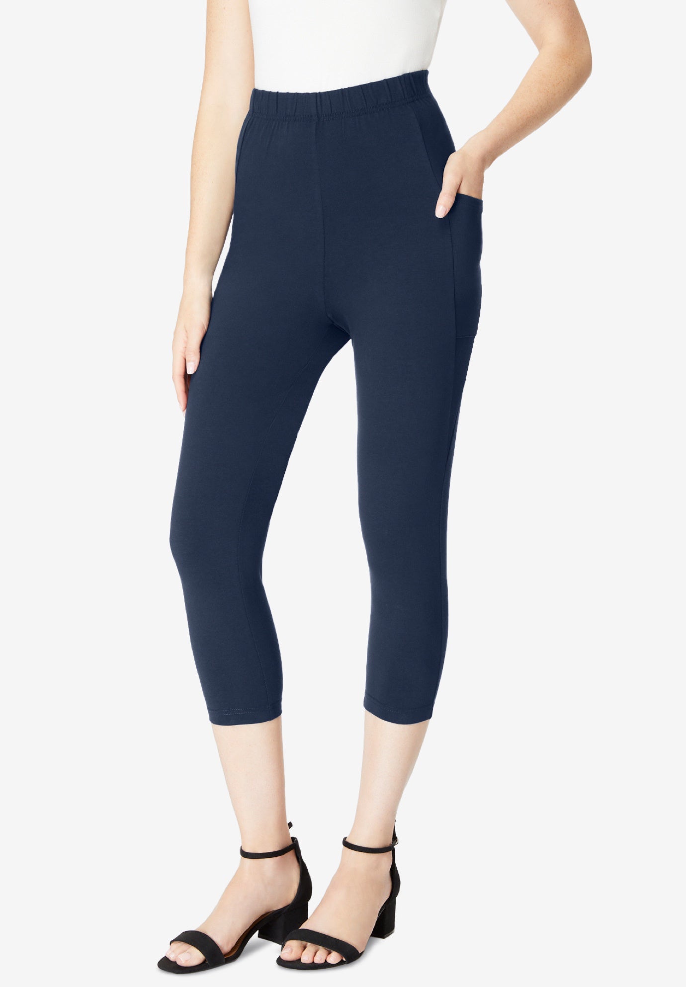 Side-Pocket Essential Capri Legging image number 0