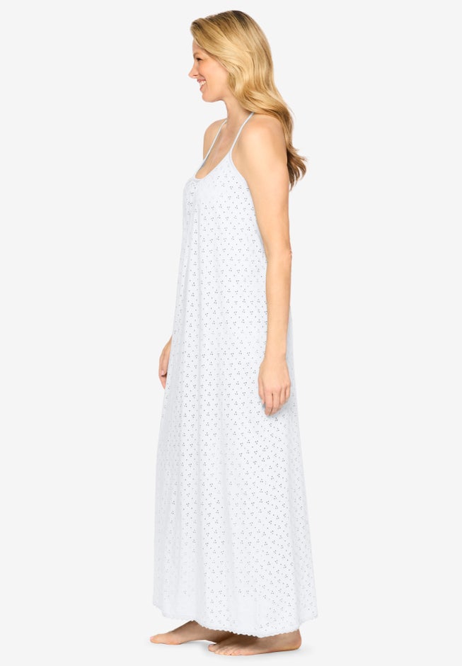 Breezy Eyelet Knit Long Nightgown image number 2