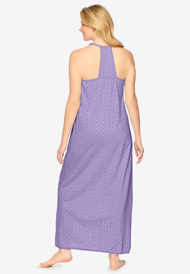 Breezy Eyelet Knit Long Nightgown image number 1