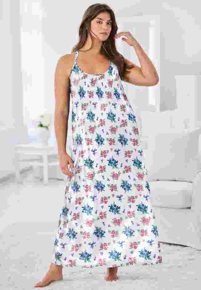 Breezy Eyelet Knit Long Nightgown image number 5