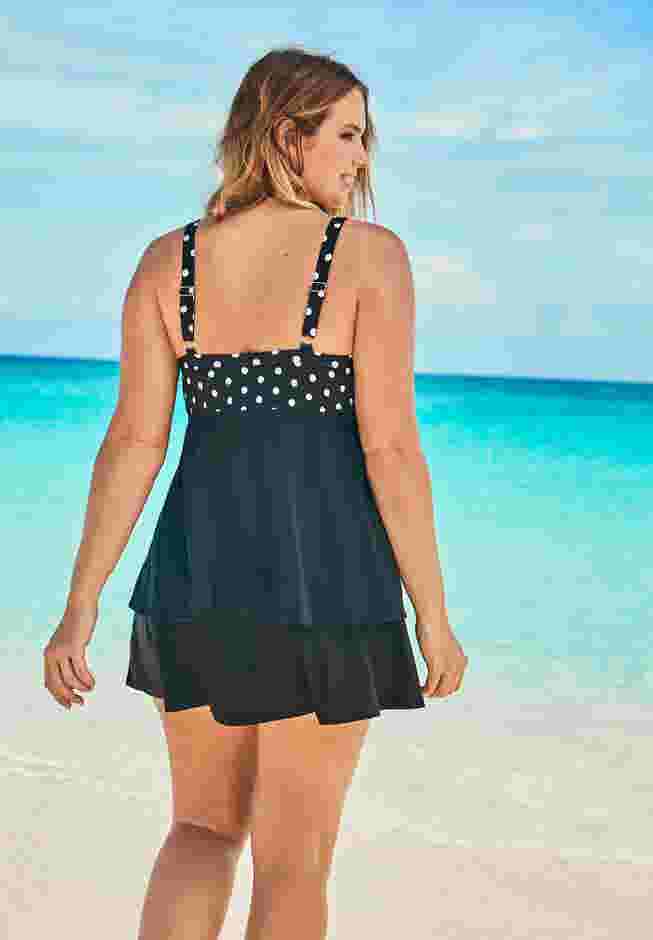 Bra-Sized Cross-Front Tankini Top image number 1