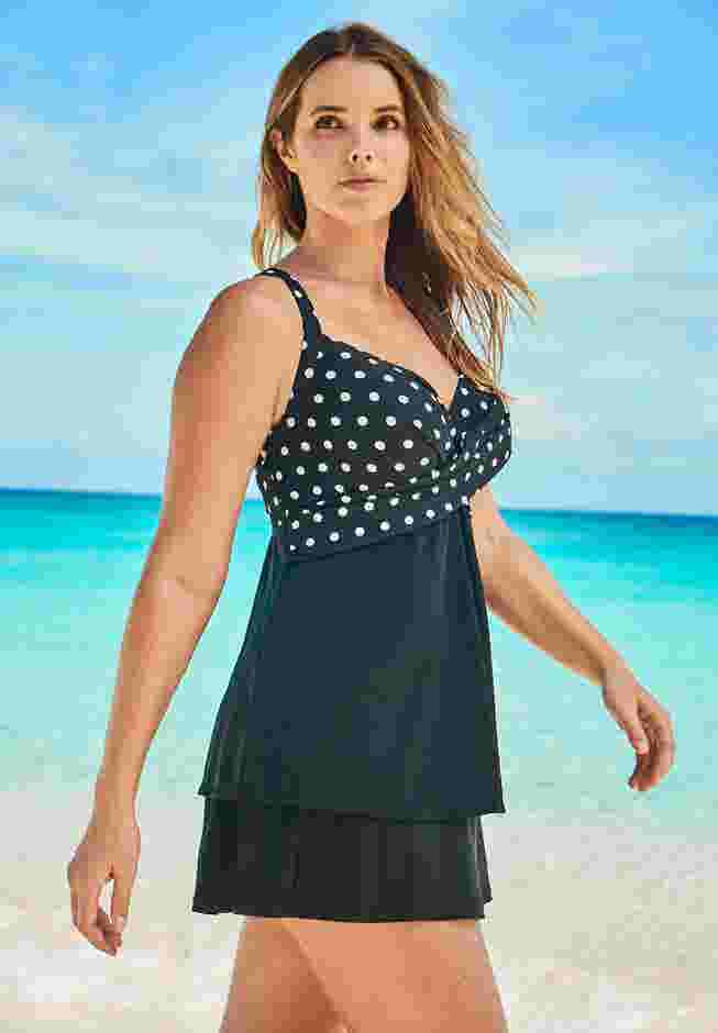 Bra-Sized Cross-Front Tankini Top image number 2
