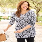 Easy Fit 3/4-Sleeve V-Neck Tunic image number null