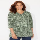 Easy Fit 3/4-Sleeve V-Neck Tunic image number null