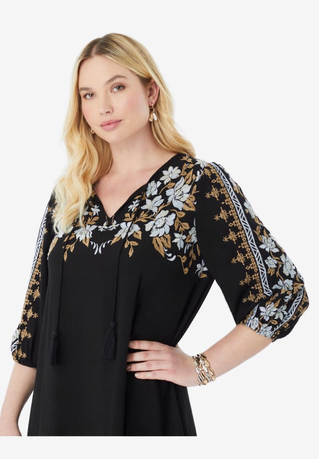 Tiered Embroidered Dress image number 4