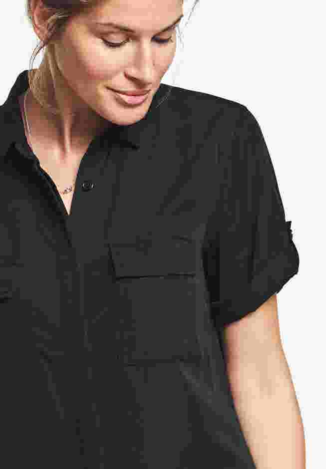 Button Front Linen Shirtdress image number 1