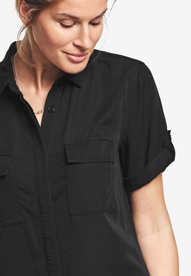 Button Front Linen Shirtdress image number 2