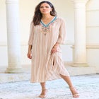 Hand-Crinkled Embellished Kaftan image number null