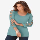 Plus Size Ultimate Lattice Sleeve Tee image number null