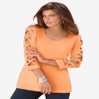 Plus Size Ultimate Lattice Sleeve Tee image number null