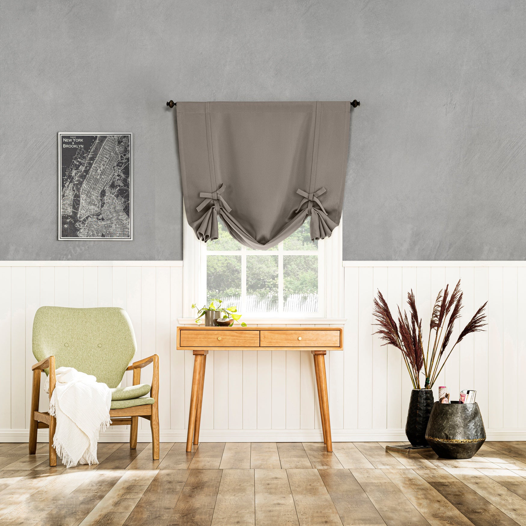 Greenwich Sun Zero&trade; 99% Blackout Solid Woven Tie-up Shade image number 0