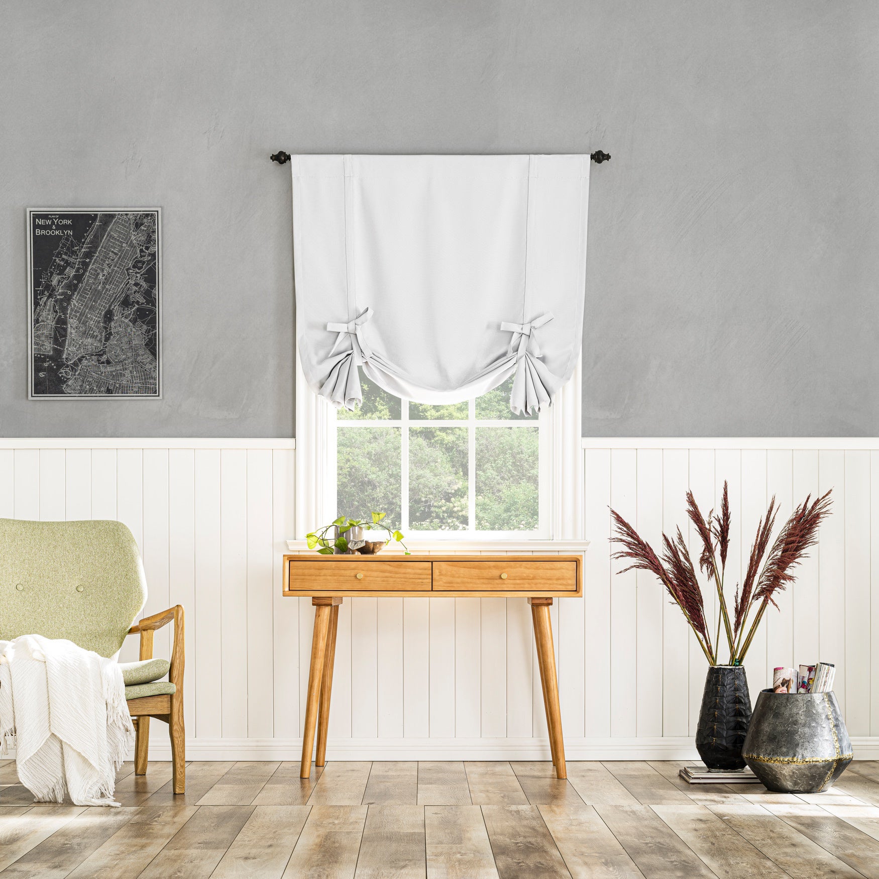 Greenwich Sun Zero™ 99% Blackout Solid Woven Tie-up Shade image number 0