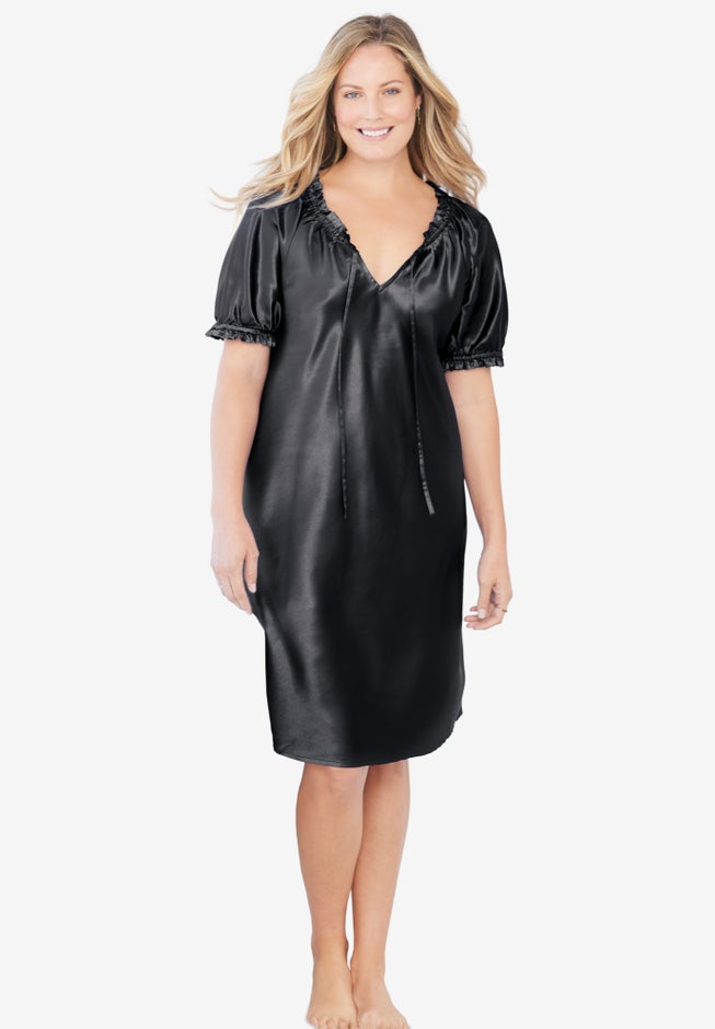 Satin Peasant Sleepshirt image number null