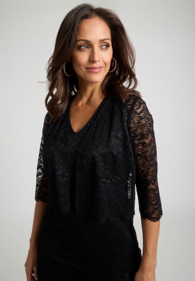 2-Piece Lace Tulip Jacket Dress image number 1