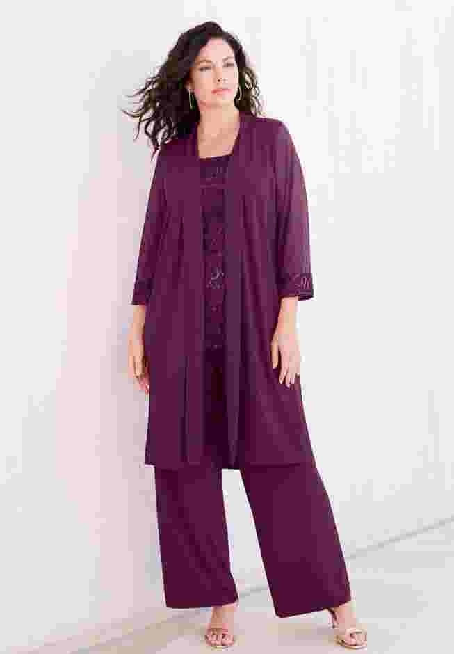 Ultrasmooth® Sequin Duster Pant Set image number 0