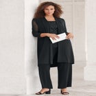 Plus-Size 3 Piece Knit Embellished Pant Set image number null